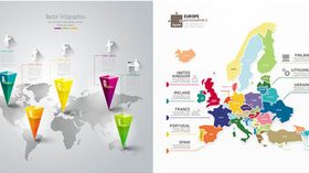 World Map Infographics vector