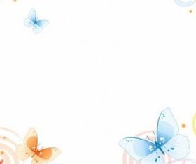 Abstract Flower with Butterfly Background vector