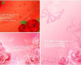 roses background vector set