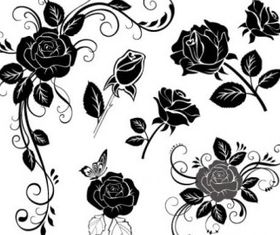 handpainted flowers 02 vector