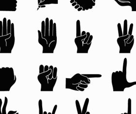 human hands silhouette vector