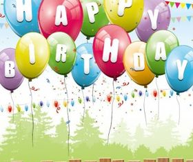 balloon card 02 vector