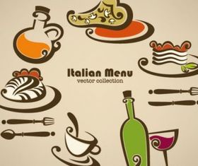 cartoon handpainted food 03 set vector