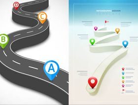 Road Infographics Backgrounds 2 vectors