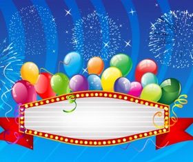 Balloons banner graphic vectors