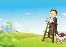 Business Vision Cartoon set vector