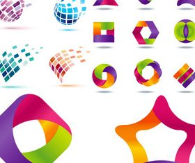 Shiny Geometric Logo art Illustration vector