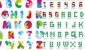 Shiny Alphabets Set vectors