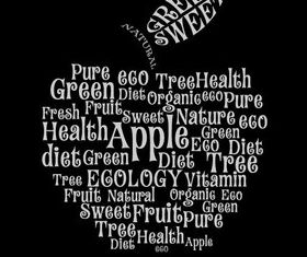 Alphabet with apple set vector