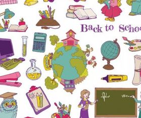 cartoon school theme graphics 1 vector