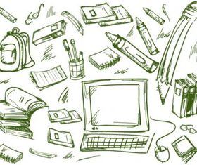 cartoon handpainted 02 vector graphic