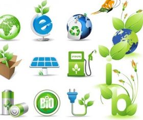 green theme icon vectors