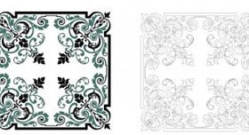 Square ornament free vector