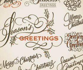 Calligraphic Christmas Elements vector graphic