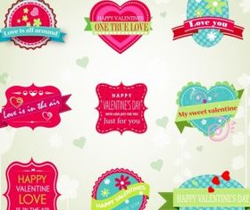 Valentine labels shiny vector