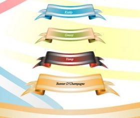 Theme Colored Banner Set vector