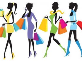 Fashion Shopping Girls Illustration vector