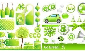 lowcarbon green theme icon vector