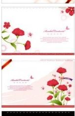 flower card template vectors material
