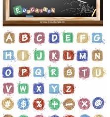 cartoon effect letters and numbers vector