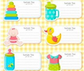 Cartoon illustrator label vector set