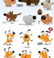 cute cartoon dog set vector