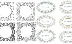 Decorative Vintage Frames 4 vector set
