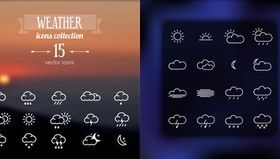 Weather Wigets Icons vectors material