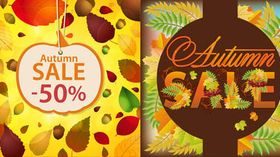 Autumn Sale Backgrounds 2 vector