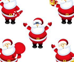 Cute Sant Clauses vector graphics