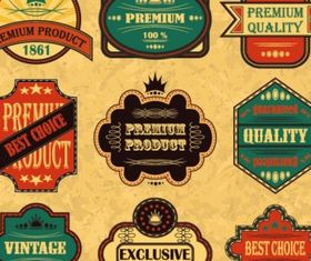 Retro sticker label 03 vector