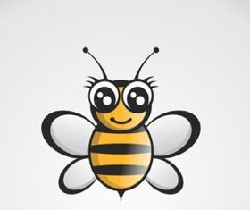 Free Bee Logo Black-Gold shiny vector