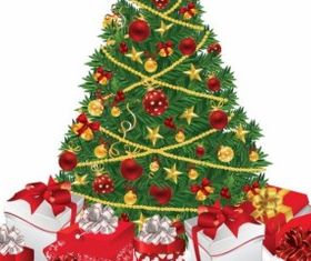 Christmas Tree with Gifts Illustration vector