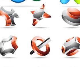 Abstract 3D Logotypes design vector