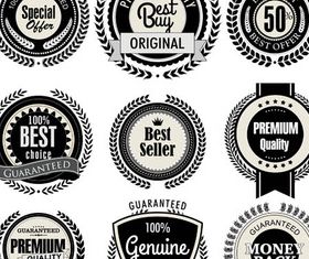 Quality Black Labels shiny vector