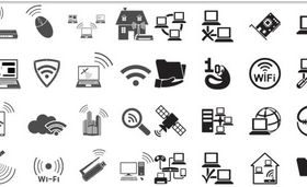 Black Network Icons 2 design vector