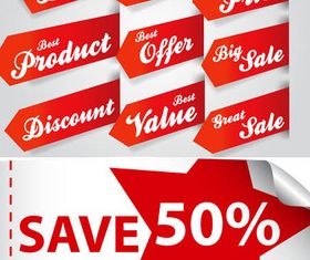 Red Sale Elements vector graphics