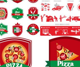 PizzLabels Set design vector