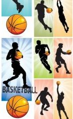basketball silhouette character vectors