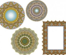 beautiful classic lace pattern set vector