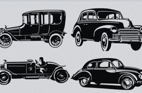 Vintage Car Silhouette Pack design vector