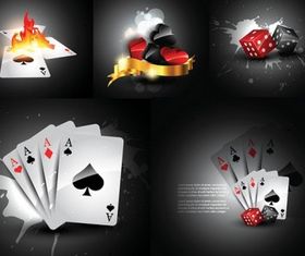 playing cards and dice vector
