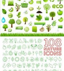 and environmental protection green vector set