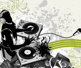 music and fashion pattern elements vector