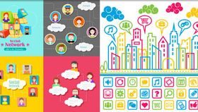 Social Backgrounds 3 vector