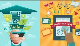 Online Shopping Set vector