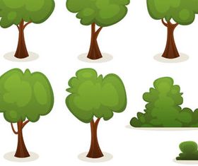 Shrubs and Trees set vector