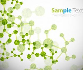 Abstract Green Molecule Background vector