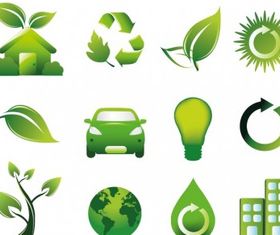 Green Icons graphic design vectors