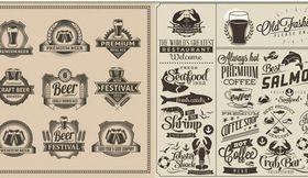 Drinks Labels free creative vector